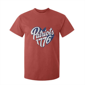 Patriots 1776 Red and Blue Heart T Shirt For Kid Classic Patriotic Sports Fan Style TS02 Red Print Your Wear