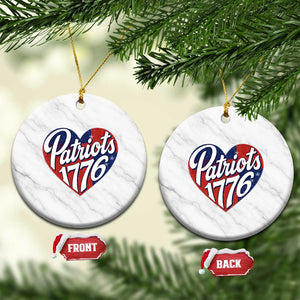 Patriots 1776 Red and Blue Heart Ceramic Ornament Classic Patriotic Sports Fan Style TS02 1pc White Marble Print Your Wear