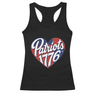 Patriots 1776 Red and Blue Heart Racerback Tank Top Classic Patriotic Sports Fan Style TS02 Black Print Your Wear