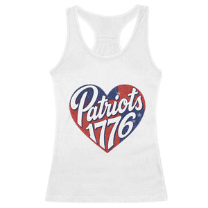 Patriots 1776 Red and Blue Heart Racerback Tank Top Classic Patriotic Sports Fan Style TS02 White Print Your Wear