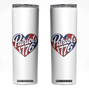 Patriots 1776 Red and Blue Heart Skinny Tumbler Classic Patriotic Sports Fan Style TS02 White Print Your Wear