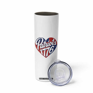 Patriots 1776 Red and Blue Heart Skinny Tumbler Classic Patriotic Sports Fan Style TS02 Print Your Wear
