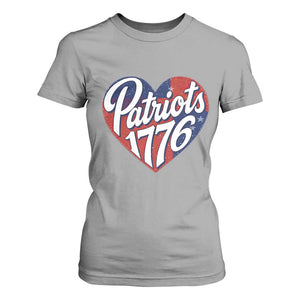 Patriots 1776 Red and Blue Heart T Shirt For Women Classic Patriotic Sports Fan Style TS02 Sport Gray Print Your Wear
