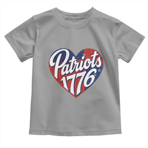 Patriots 1776 Red and Blue Heart Toddler T Shirt Classic Patriotic Sports Fan Style TS02 Sport Gray Print Your Wear