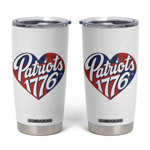 Patriots 1776 Red and Blue Heart Tumbler Cup Classic Patriotic Sports Fan Style TS02 White Print Your Wear