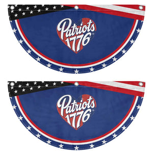 Patriots 1776 Red and Blue Heart Patriotic Fan Flag Classic Sports Fan Style