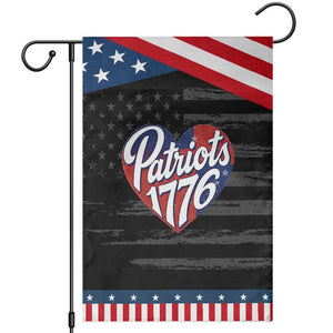 Patriots 1776 Red and Blue Heart Garden Flag Classic Patriotic Sports Fan Style TS02 Distressed Black Blue Print Your Wear