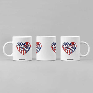 Patriots 1776 Red and Blue Heart Coffee Mug Classic Patriotic Sports Fan Style TS02 Print Your Wear