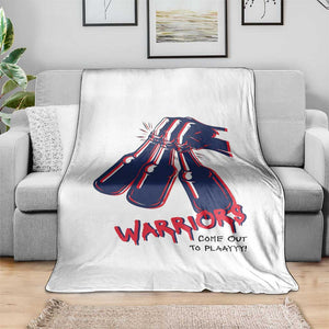 Warriors Come Out to Play Throw Blanket Energetic Game Day Patriot Motivation TS02 Print Your Wear