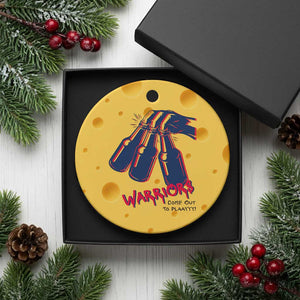 Warriors Come Out to Play Ceramic Ornament Energetic Game Day Patriot Motivation TS02 1pc Yellow Cheese Print Your Wear