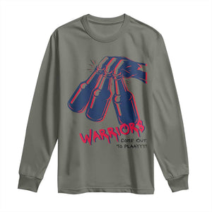Warriors Come Out to Play Long Sleeve Shirt Energetic Game Day Patriot Motivation TS02 Military Green Print Your Wear
