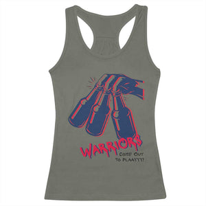 Warriors Come Out to Play Racerback Tank Top Energetic Game Day Patriot Motivation TS02 Military Green Print Your Wear