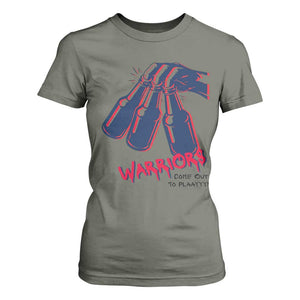 Warriors Come Out to Play T Shirt For Women Energetic Game Day Patriot Motivation TS02 Military Green Print Your Wear