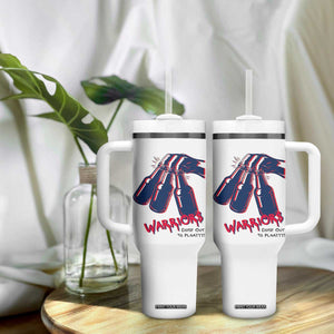 Warriors Come Out to Play Tumbler With Handle Energetic Game Day Patriot Motivation TS02 Print Your Wear