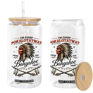 Funny I'm Chief Pokalotatwat from The Tribe Glass Can Indigenous Native American Vintage Headdress TS02 Print Your Wear
