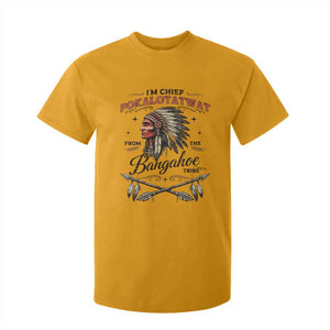 Funny I'm Chief Pokalotatwat from The Tribe T Shirt For Kid Indigenous Native American Vintage Headdress TS02 Gold Print Your Wear
