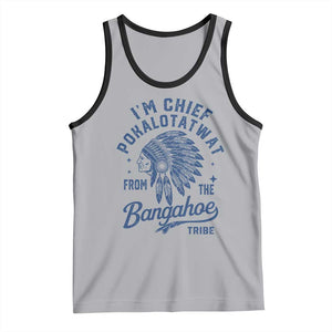 Funny I'm Chief Pokalotatwat from The Tribe Tank Top Indigenous Native American Headdress TS02 Athletic Heather Black Print Your Wear