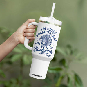 Funny I'm Chief Pokalotatwat from The Tribe Tumbler With Handle Indigenous Native American Headdress TS02 Print Your Wear