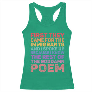 First They Came for The Immigrants Racerback Tank Top TS02 Irish Green Print Your Wear