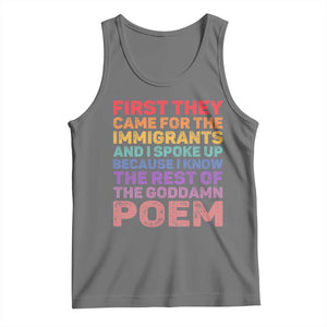 First They Came for The Immigrants Tank Top TS02 Black Heather Print Your Wear