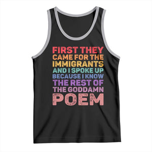 First They Came for The Immigrants Tank Top TS02 Black Athletic Heather Print Your Wear