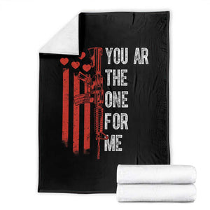 You AR The One for Me Throw Blanket Patriotic Valentine Gun Romantic Rifle and Flag TS02 Black Print Your Wear