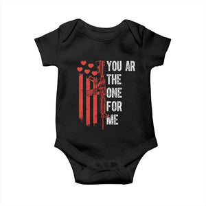 You AR The One for Me Baby Onesie Patriotic Valentine Gun Romantic Rifle and Flag TS02 Black Print Your Wear