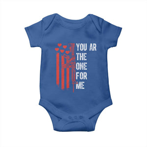 You AR The One for Me Baby Onesie Patriotic Valentine Gun Romantic Rifle and Flag TS02 Royal Blue Print Your Wear
