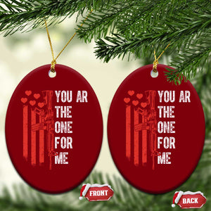 You AR The One for Me Ceramic Ornament Patriotic Valentine Gun Romantic Rifle and Flag TS02 Print Your Wear