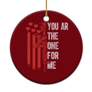 You AR The One for Me Ceramic Ornament Patriotic Valentine Gun Romantic Rifle and Flag TS02 1pc Red Print Your Wear