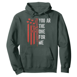 You AR The One for Me Hoodie Patriotic Valentine Gun Romantic Rifle and Flag TS02 Dark Forest Green Print Your Wear