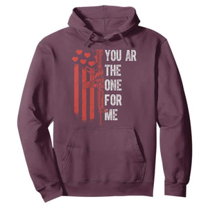 You AR The One for Me Hoodie Patriotic Valentine Gun Romantic Rifle and Flag TS02 Maroon Print Your Wear