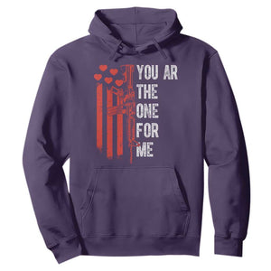 You AR The One for Me Hoodie Patriotic Valentine Gun Romantic Rifle and Flag TS02 Purple Print Your Wear
