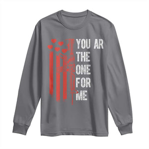 You AR The One for Me Long Sleeve Shirt Patriotic Valentine Gun Romantic Rifle and Flag TS02 Charcoal Print Your Wear