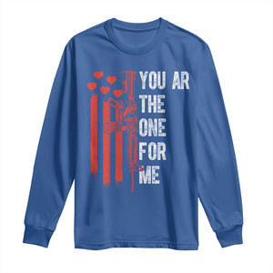 You AR The One for Me Long Sleeve Shirt Patriotic Valentine Gun Romantic Rifle and Flag TS02 Royal Blue Print Your Wear