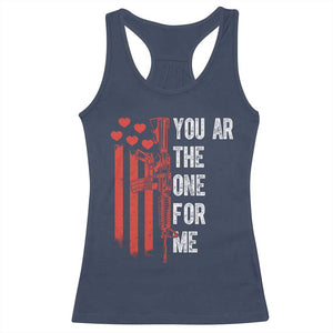 You AR The One for Me Racerback Tank Top Patriotic Valentine Gun Romantic Rifle and Flag TS02 Navy Print Your Wear