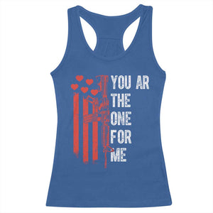 You AR The One for Me Racerback Tank Top Patriotic Valentine Gun Romantic Rifle and Flag TS02 Royal Blue Print Your Wear