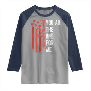 You AR The One for Me Raglan Shirt Patriotic Valentine Gun Romantic Rifle and Flag TS02 Sport Gray Navy Print Your Wear