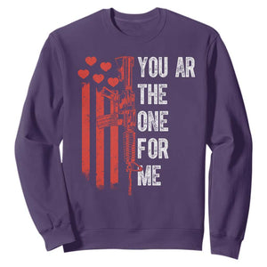You AR The One for Me Sweatshirt Patriotic Valentine Gun Romantic Rifle and Flag TS02 Purple Print Your Wear