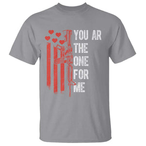 You AR The One for Me T Shirt Patriotic Valentine Gun Romantic Rifle and Flag TS02 Sport Gray Print Your Wear
