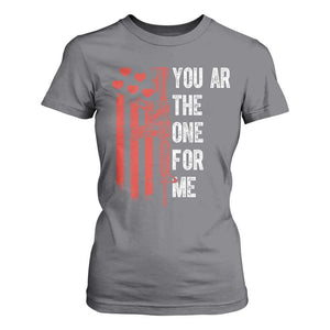 You AR The One for Me T Shirt For Women Patriotic Valentine Gun Romantic Rifle and Flag TS02 Charcoal Print Your Wear