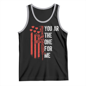 You AR The One for Me Tank Top Patriotic Valentine Gun Romantic Rifle and Flag TS02 Black Athletic Heather Print Your Wear