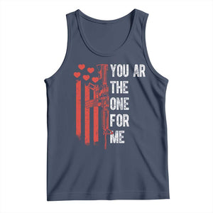 You AR The One for Me Tank Top Patriotic Valentine Gun Romantic Rifle and Flag TS02 Navy Print Your Wear