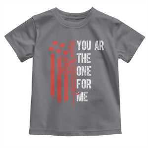 You AR The One for Me Toddler T Shirt Patriotic Valentine Gun Romantic Rifle and Flag TS02 Charcoal Print Your Wear