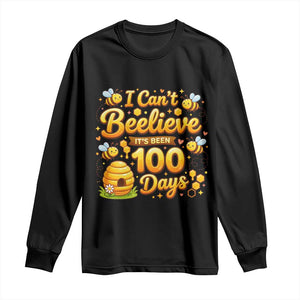 I Can't Believe It's Been 100 Days of School Cute Bee Long Sleeve Shirt TS02 Black Print Your Wear