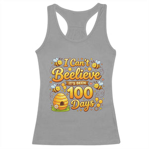 I Can't Believe It's Been 100 Days of School Cute Bee Racerback Tank Top TS02 Sport Gray Print Your Wear