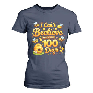 I Can't Believe It's Been 100 Days of School Cute Bee T Shirt For Women TS02 Navy Print Your Wear