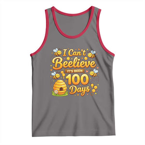 I Can't Believe It's Been 100 Days of School Cute Bee Tank Top TS02 Deep Heather Red Print Your Wear