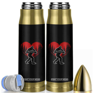 Funny Valentine Bigfoot in Love Heart Hand Sign Bullet Tumbler Romantic Sasquatch in Forest Valentines Day TS02 Black Print Your Wear