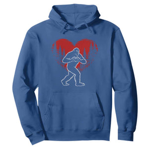 Funny Valentine Bigfoot in Love Heart Hand Sign Hoodie Romantic Sasquatch in Forest Valentines Day TS02 Royal Blue Print Your Wear
